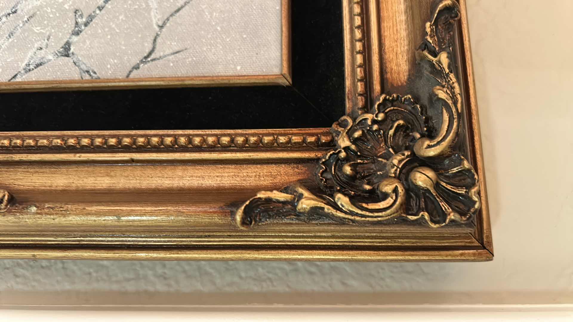 Photo 1 of ORNATE GILDED WOOD FRAMED, OIL PAINTING ON CANVAS, “WINTER RAVEN ON BIRCH” SIGNED ARTWORK 14 1/2“ x H17 1/2“