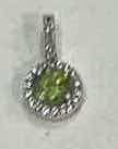 Photo 1 of VERY THIN 18K GOLD NECKLACE FROM ITALY AND STERLING PERIDOT PENDANT .5”