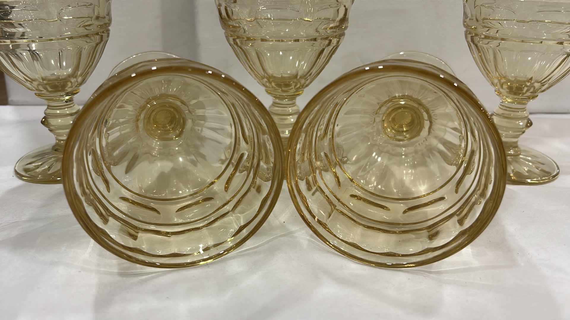 Photo 1 of 5 FOSTORIA HERMITAGE TOPAZ YELLOW WATER GOBLET, PRODUCED BY THE FOSTORIA GLASS COMPANY BETWEEN 1932 AND 1936.