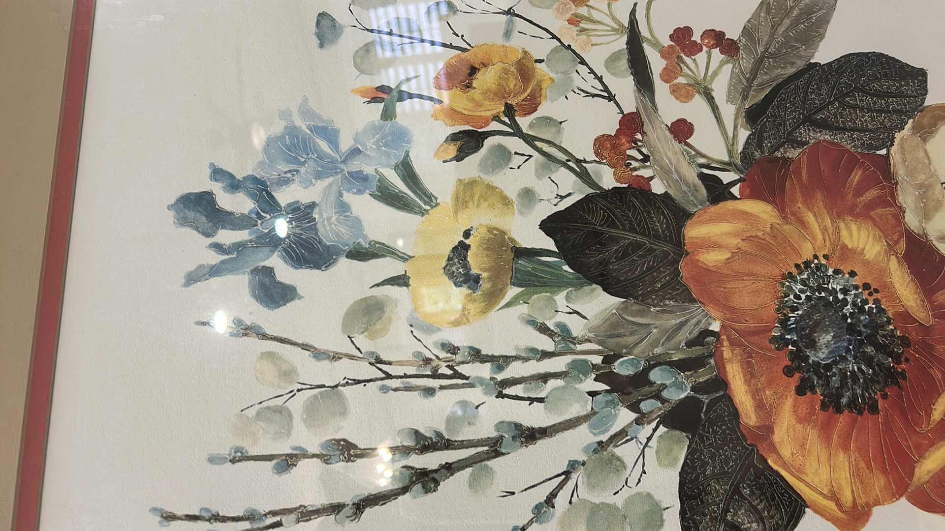 Photo 1 of 1970’s WOOD FRAMED, FLORAL”FLOWERS BY TURNER WALL ACCESSORY” ARTWORK 26“ x H32“
