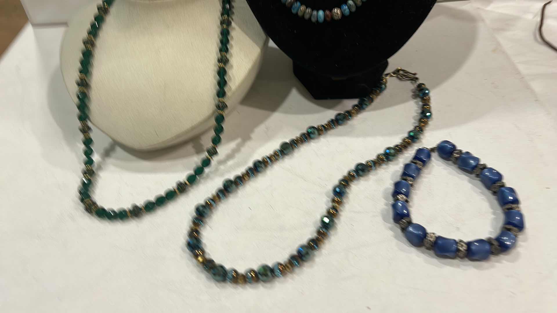 Photo 1 of FASHION JEWELRY- 3 NECKLACES & 1 BRACELET, 1 EARRINGS