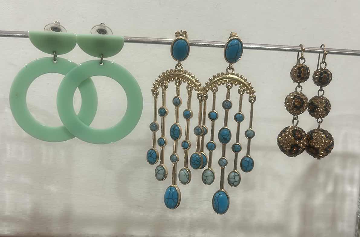 Photo 1 of FASHION JEWELRY- 3 PAIRS PIERCED EARRINGS