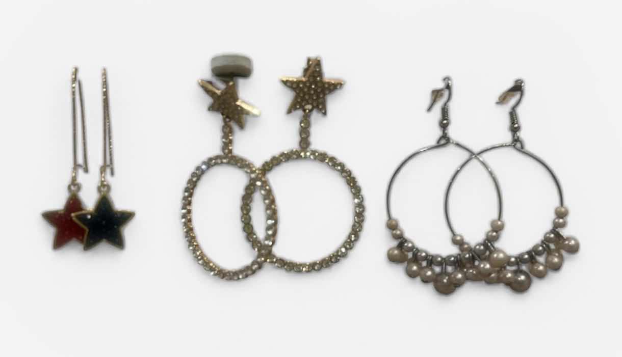 Photo 1 of FASHION JEWELRY- 3 PAIRS PIERCED EARRINGS