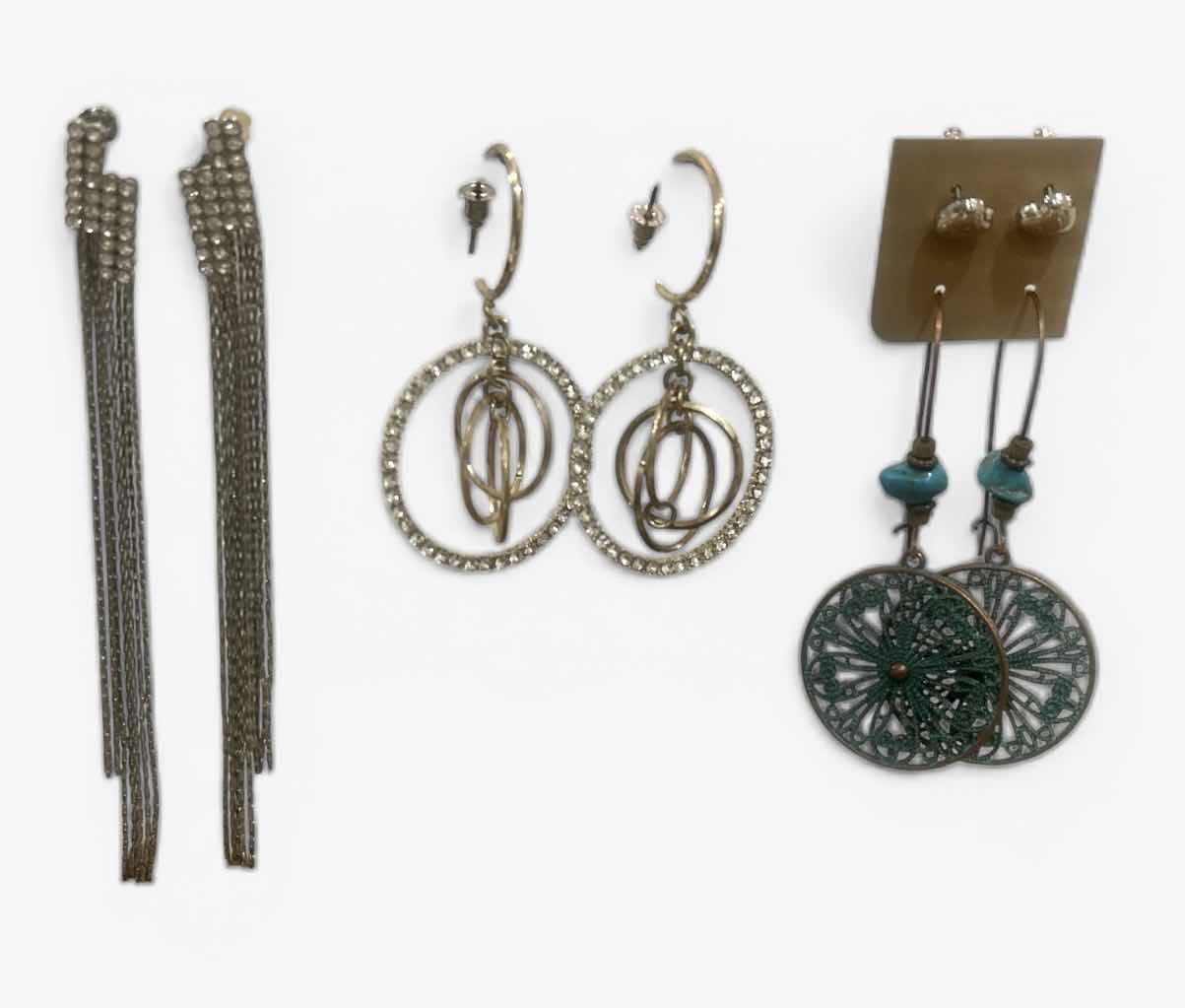 Photo 1 of FASHION JEWELRY- 3 PAIRS PIERCED EARRINGS