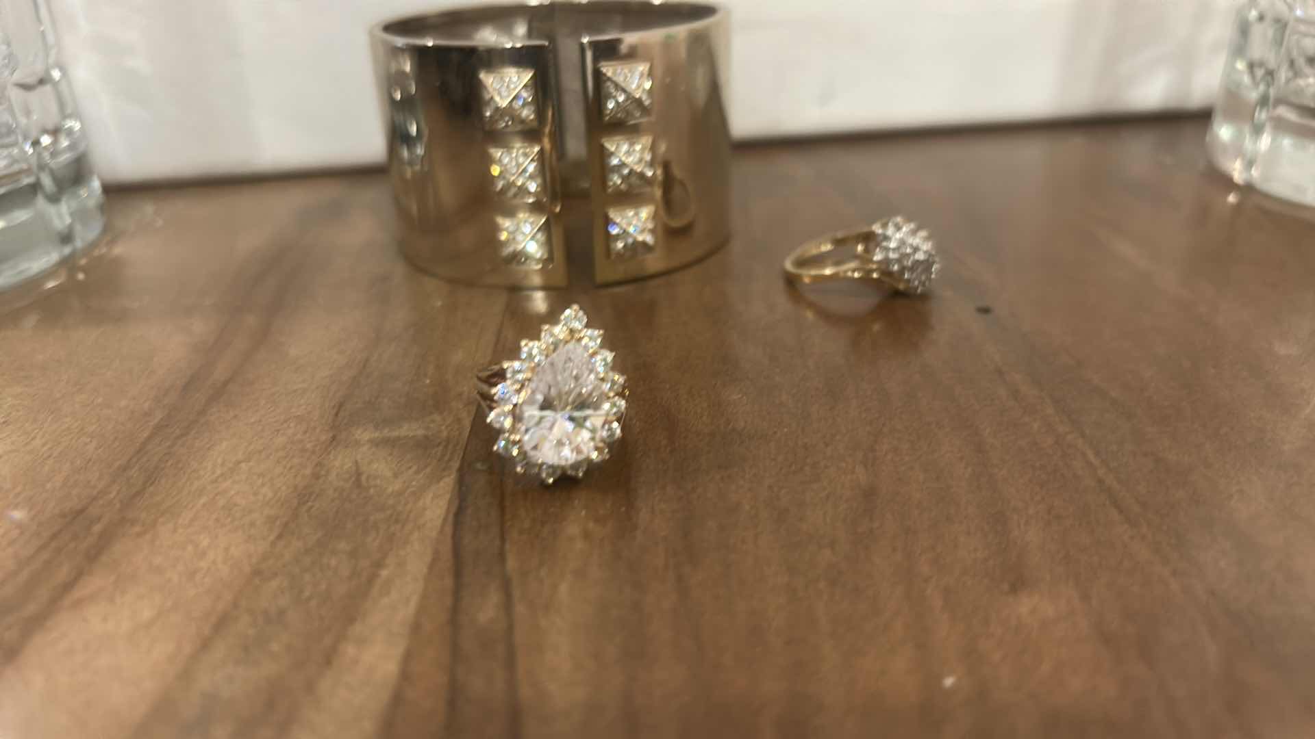 Photo 1 of FASHION JEWELRY, 2 RINGS AND 1 BRACELET (RING SIZE EST 7,8)