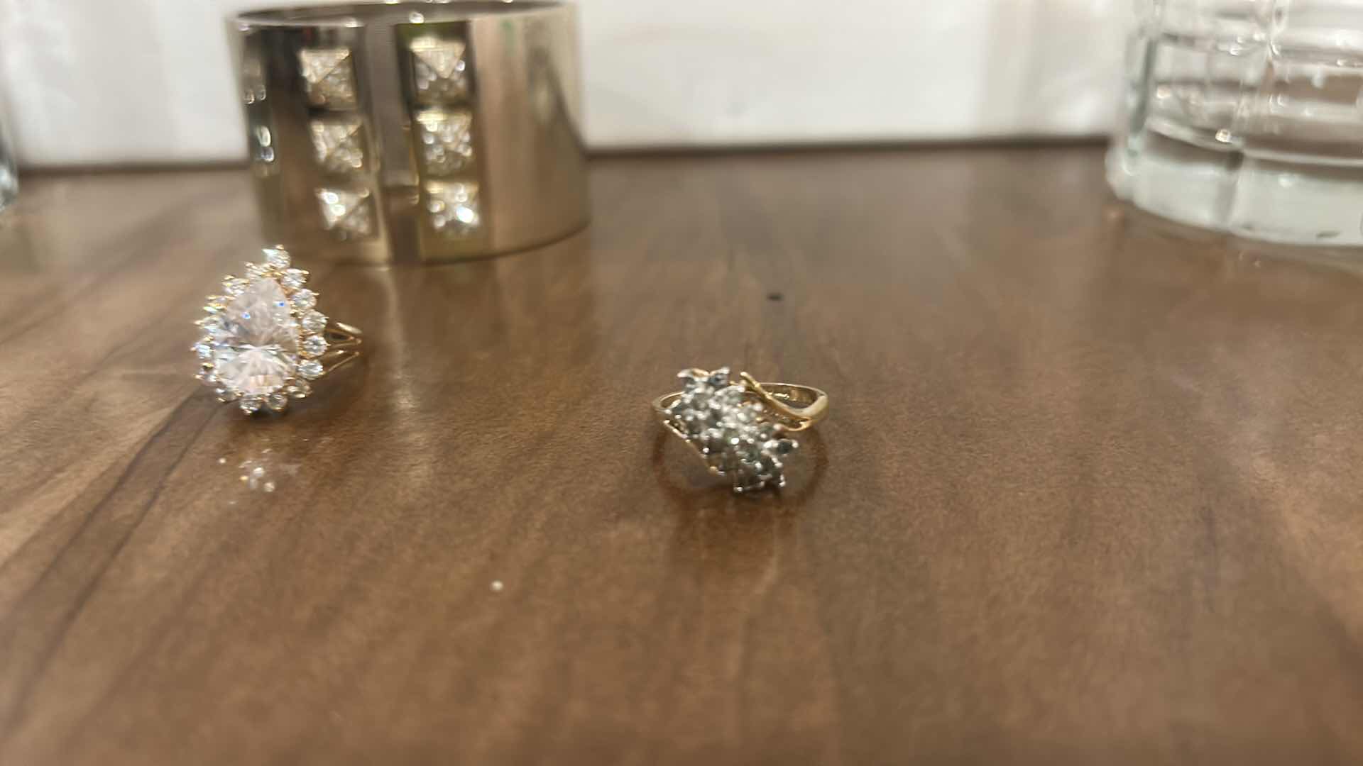 Photo 1 of FASHION JEWELRY, 2 RINGS AND 1 BRACELET (RING SIZE EST 7,8)