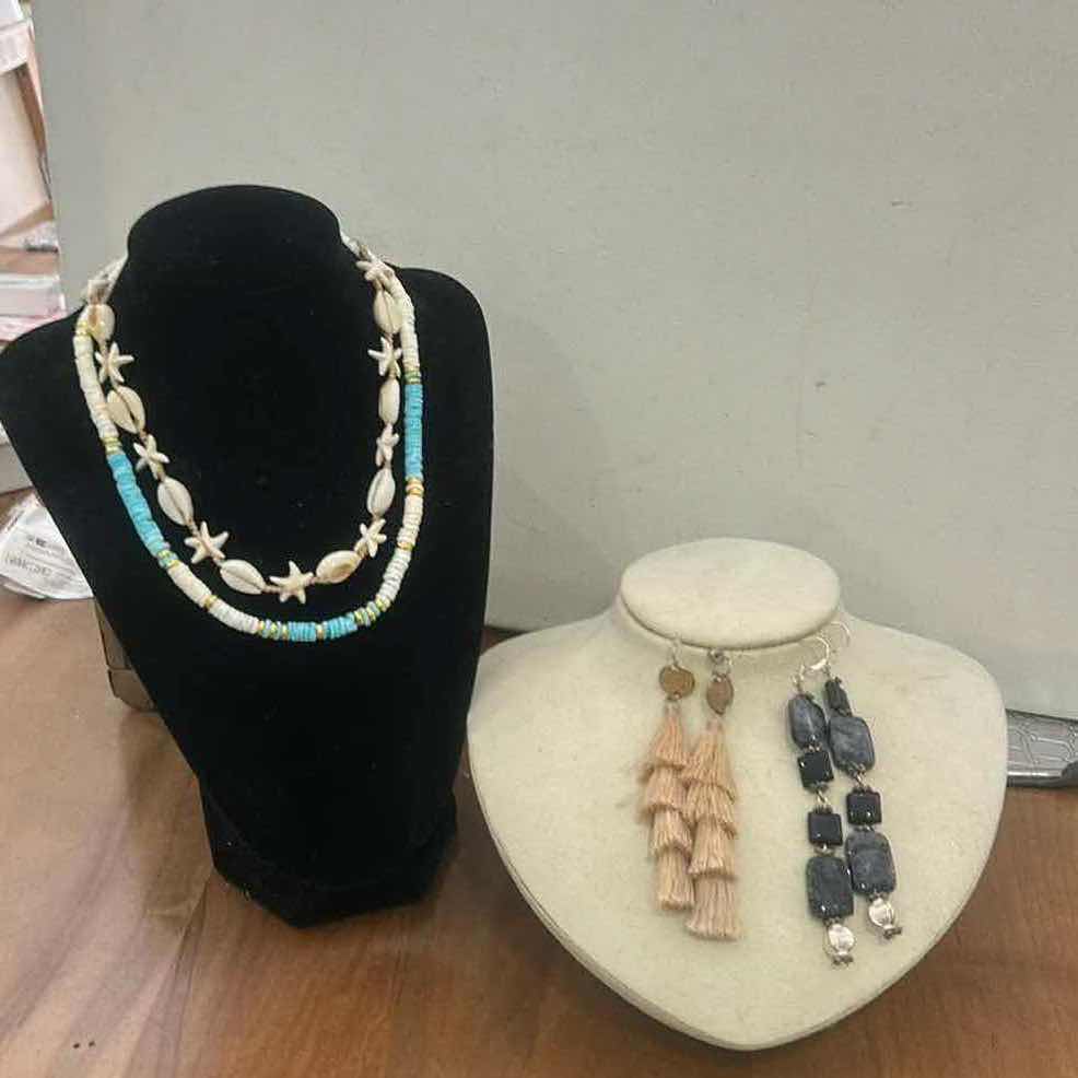 Photo 1 of FASHION JEWELRY- 2 NECKLACES AND 2 PAIRS OF PIERCED EARRINGS