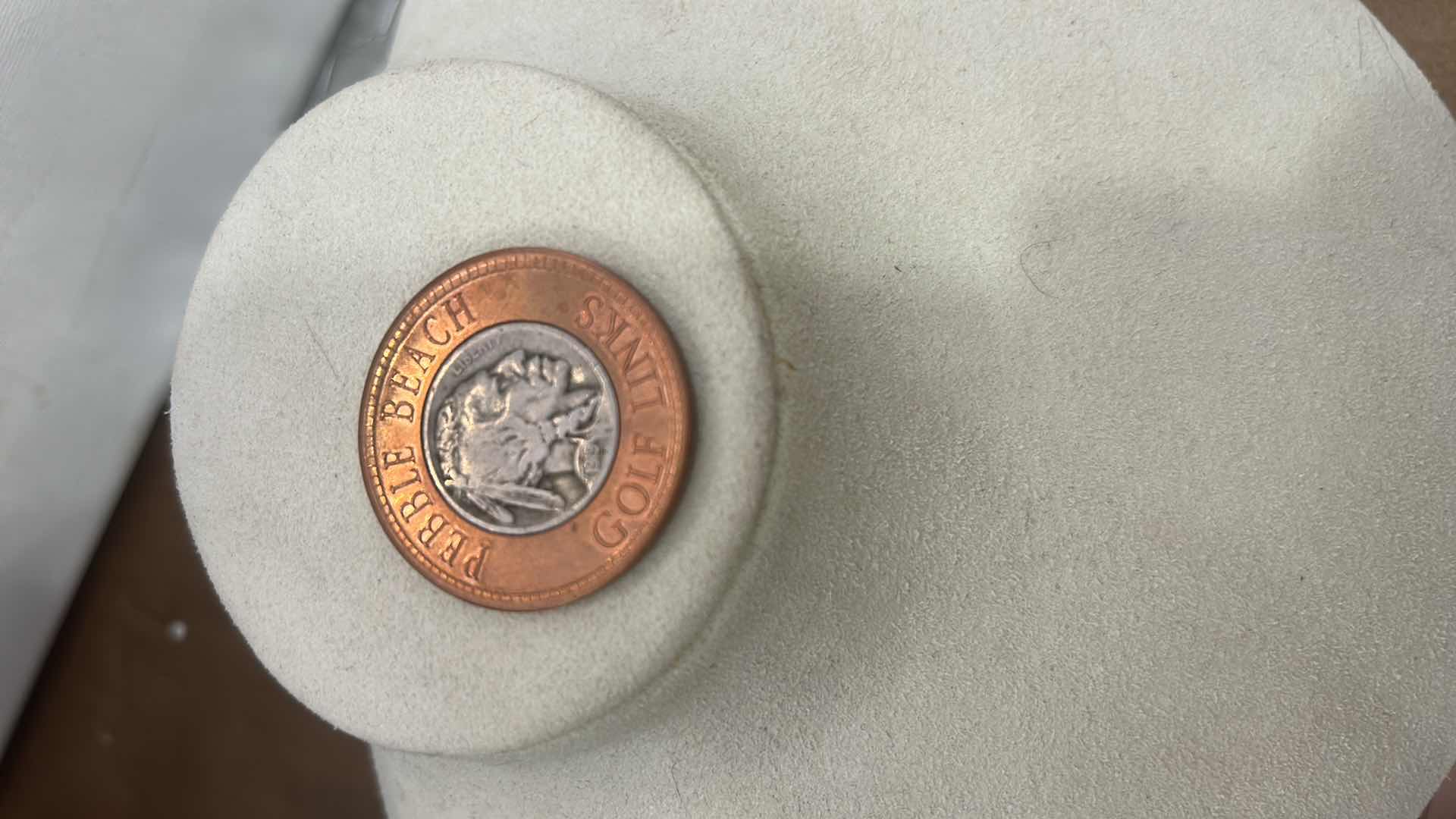 Photo 1 of PEBBLE BEACH BUFFALO NICKEL GOLF BALL MARKER