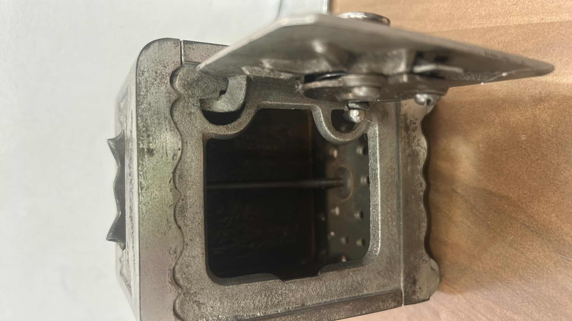 Photo 1 of CAST IRON “COIN DEPOSIT BANK” STYLED AS A MINIATURE COMBINATION SAFE, LIKELY PRODUCED BY THE GREY IRON CASTING COMPANY AROUND THE 1920S.