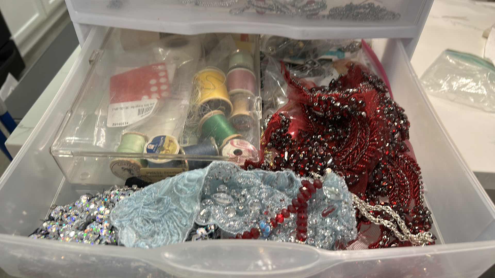 Photo 1 of 3 DRAWER STORAGE WITH CRAFT SUPPLIES, JEWELRY, APPLIQUÉS AND MORE