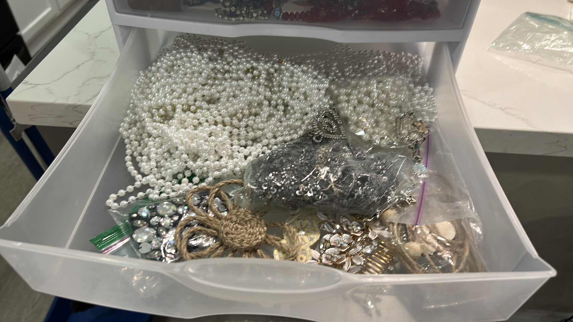Photo 1 of 3 DRAWER STORAGE WITH CRAFT SUPPLIES, JEWELRY, APPLIQUÉS AND MORE