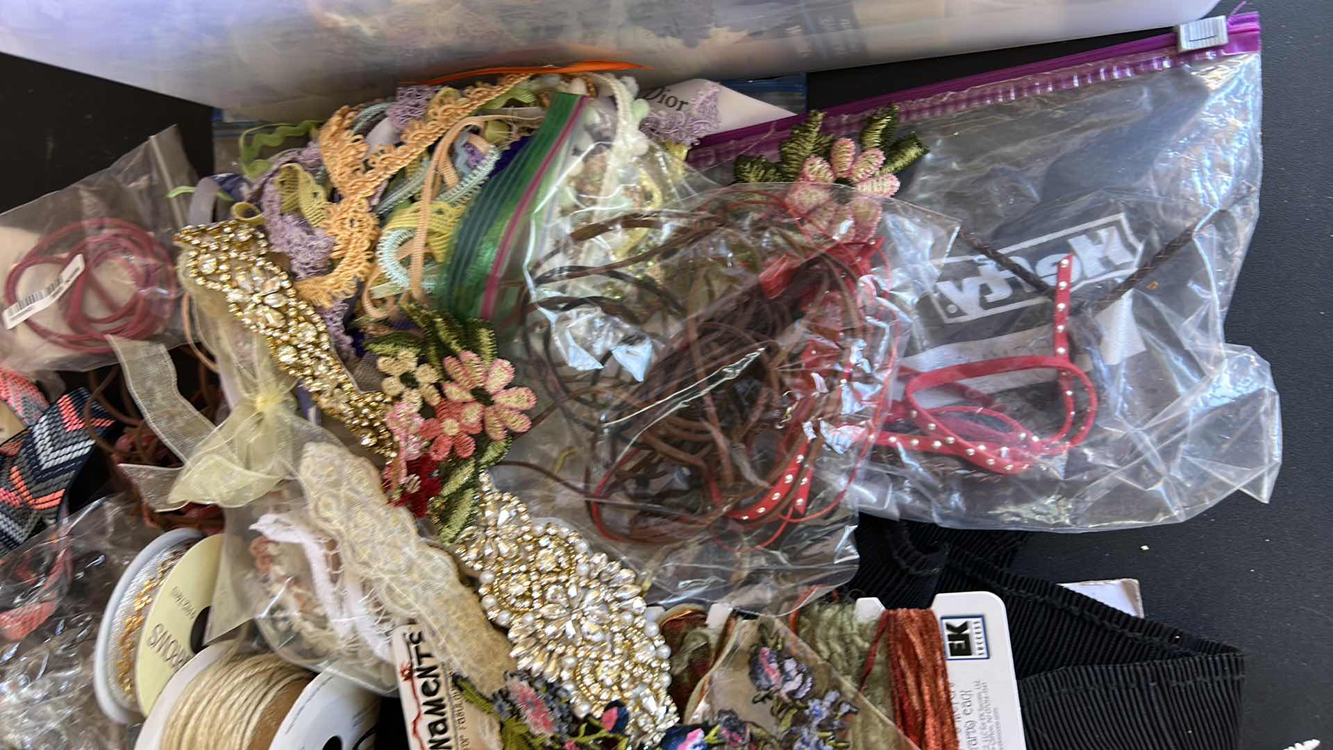 Photo 1 of CRAFTING SUPPLIES- RIBBONS, CORDS, AND MORE