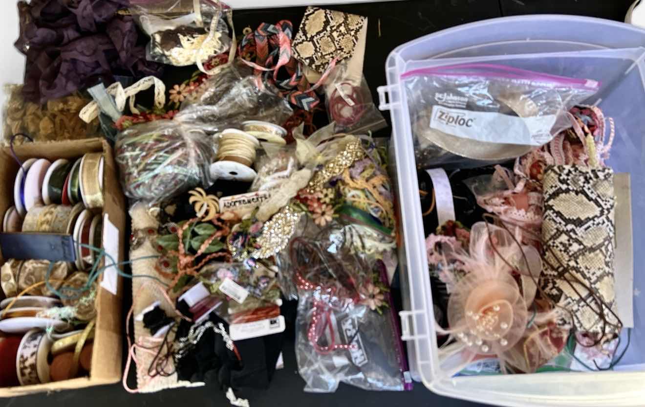 Photo 1 of CRAFTING SUPPLIES- RIBBONS, CORDS, AND MORE