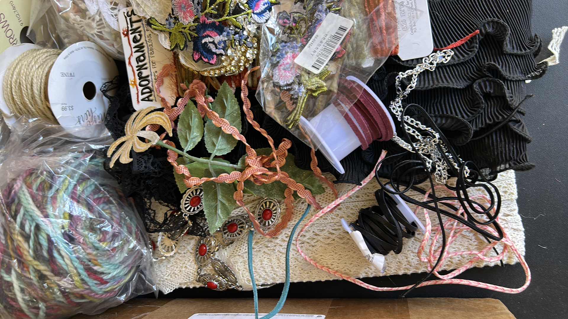 Photo 1 of CRAFTING SUPPLIES- RIBBONS, CORDS, AND MORE