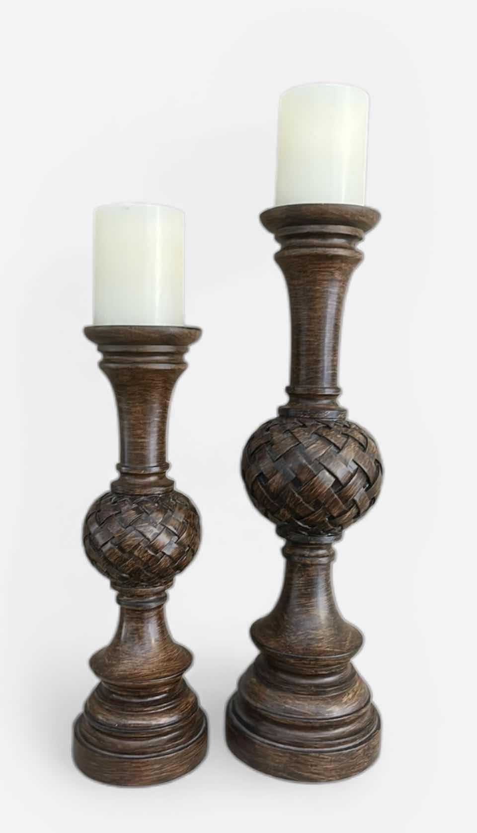 Photo 1 of 2 DECORATIVE CANDLESTICKS (TALLEST H17.75”)