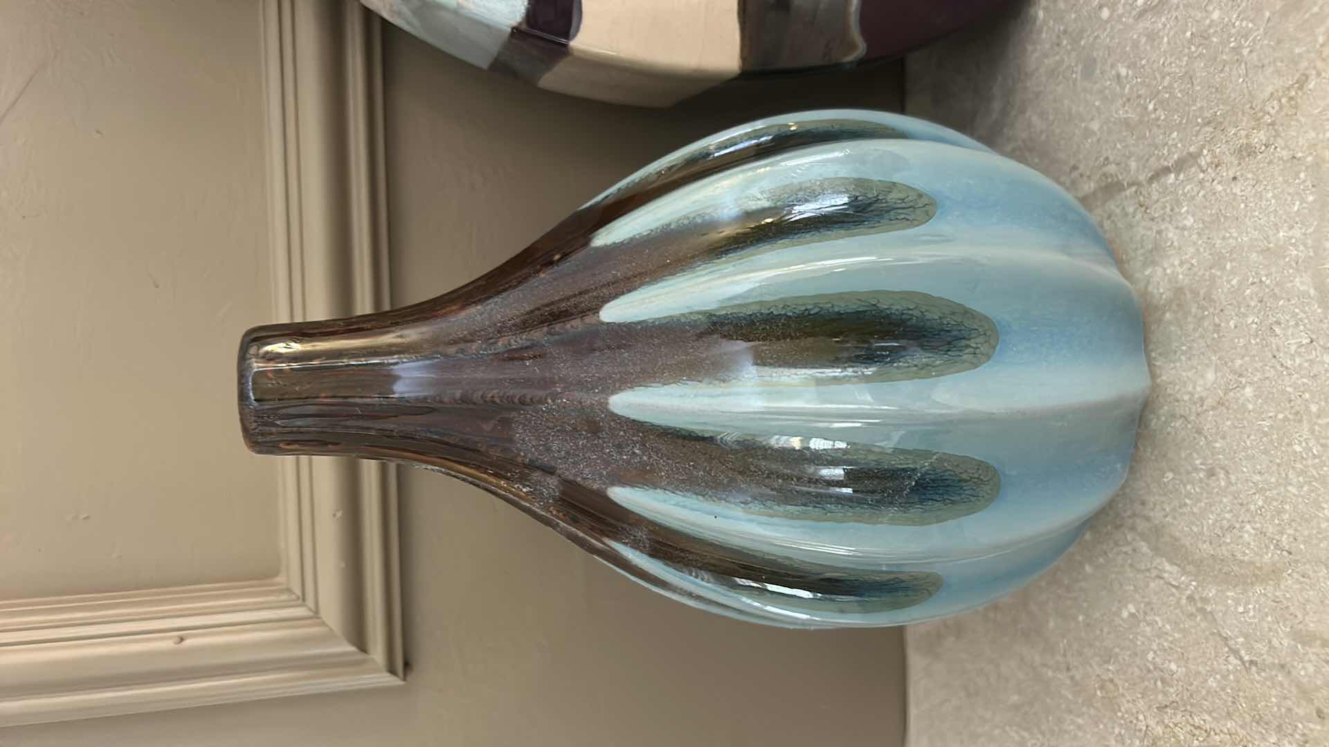 Photo 1 of 2 GLAZED POTTERY VASES (TALLEST H12”)