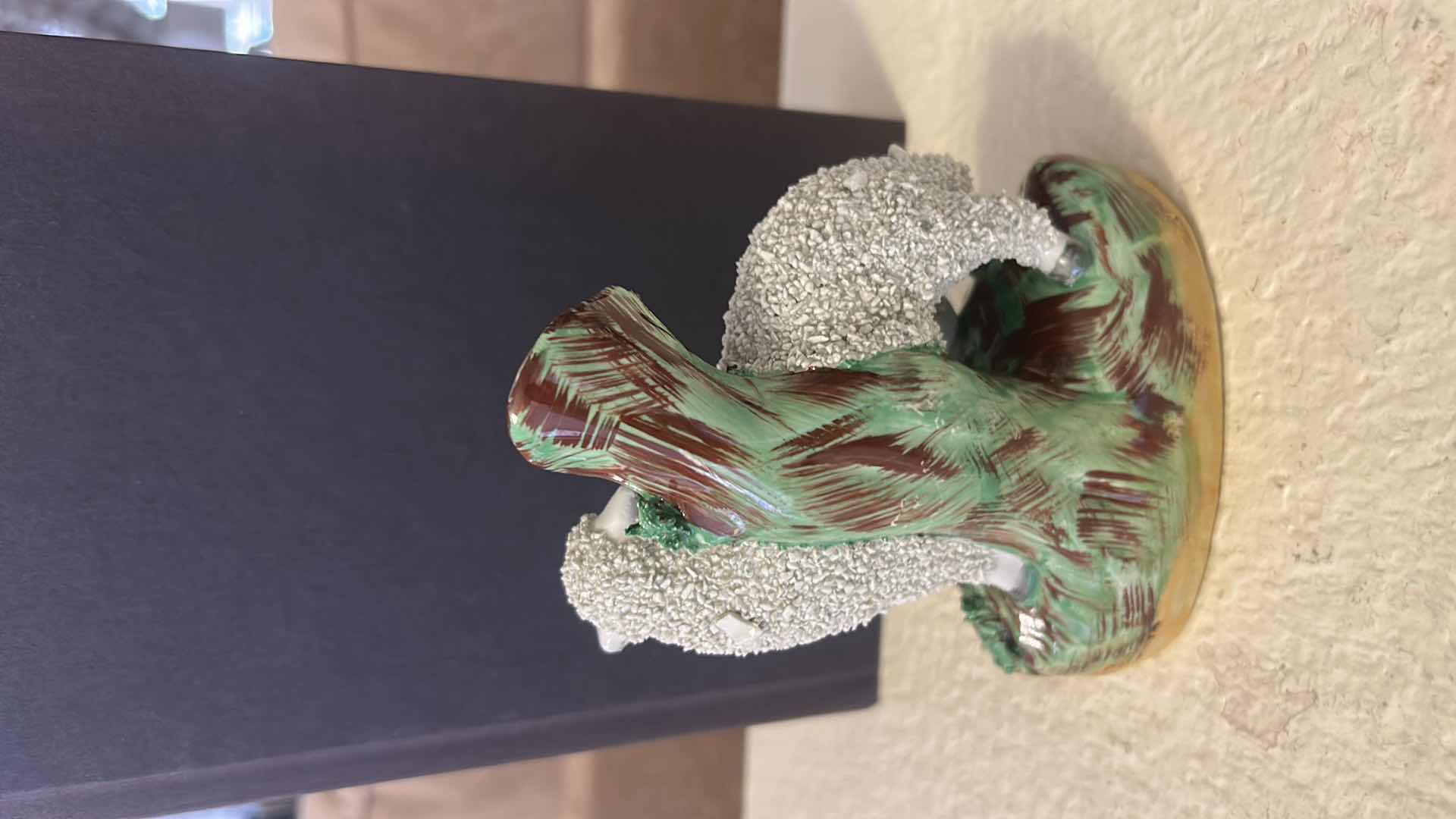 Photo 1 of ANTIQUE VICTORIAN STAFFORDSHIRE POTTERY SPILL VASE, H5”