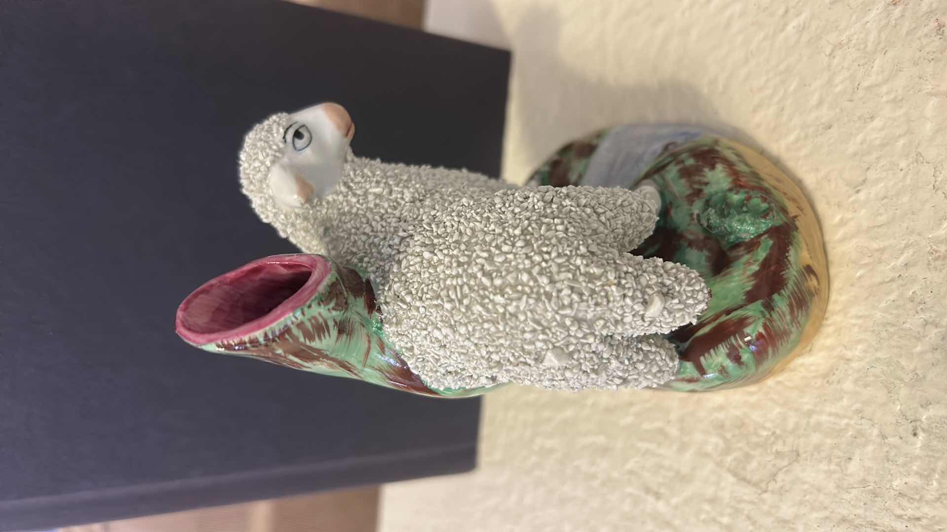 Photo 1 of ANTIQUE VICTORIAN STAFFORDSHIRE POTTERY SPILL VASE, H5”