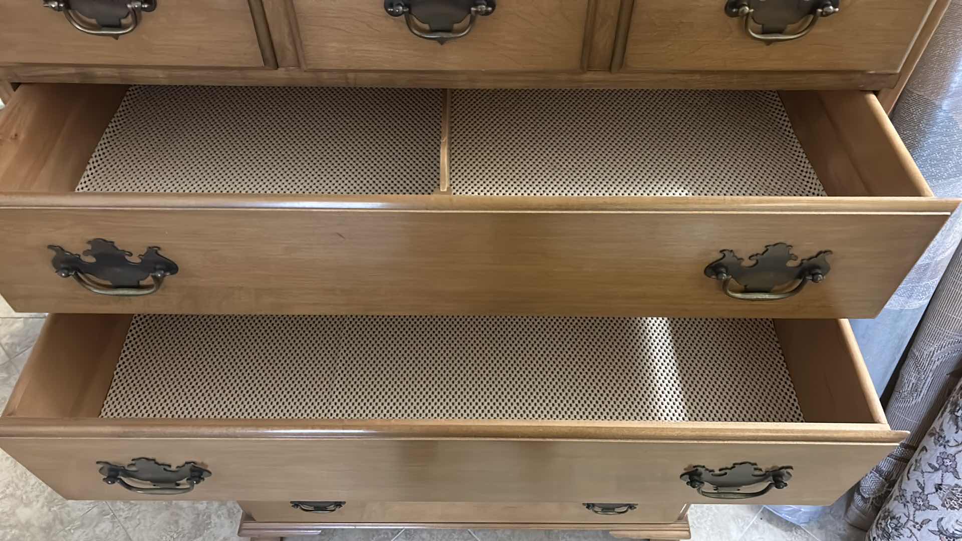 Photo 1 of VINTAGE DRESSER, SOLID MAPLE HI-BOY CHEST, MANUFACTURED BY BEALS OF PORTLAND, MAINE, 35” x 21 1/2“ x H51“