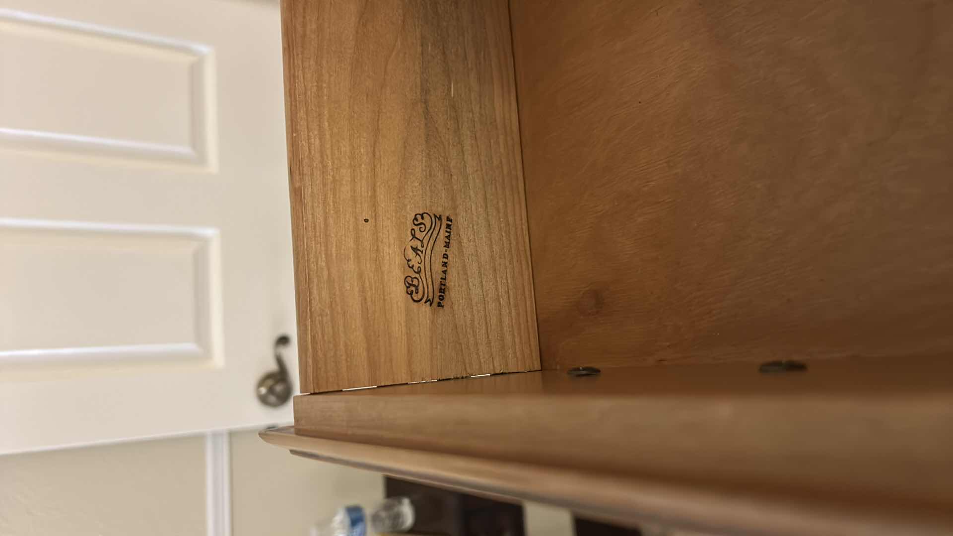 Photo 1 of VINTAGE DRESSER, SOLID MAPLE HI-BOY CHEST, MANUFACTURED BY BEALS OF PORTLAND, MAINE, 35” x 21 1/2“ x H51“