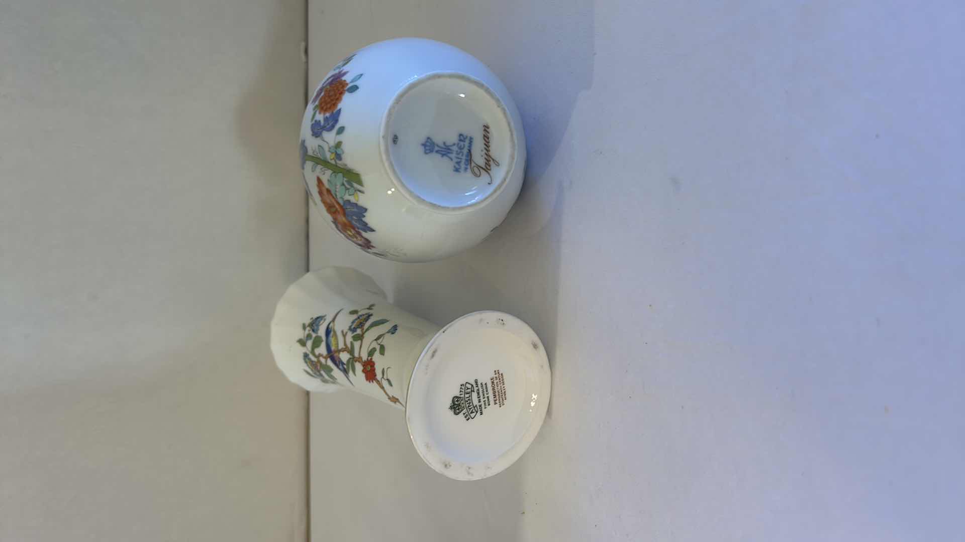 Photo 1 of ASSORTED SMALL BONE CHINA VASES GINGER JAR