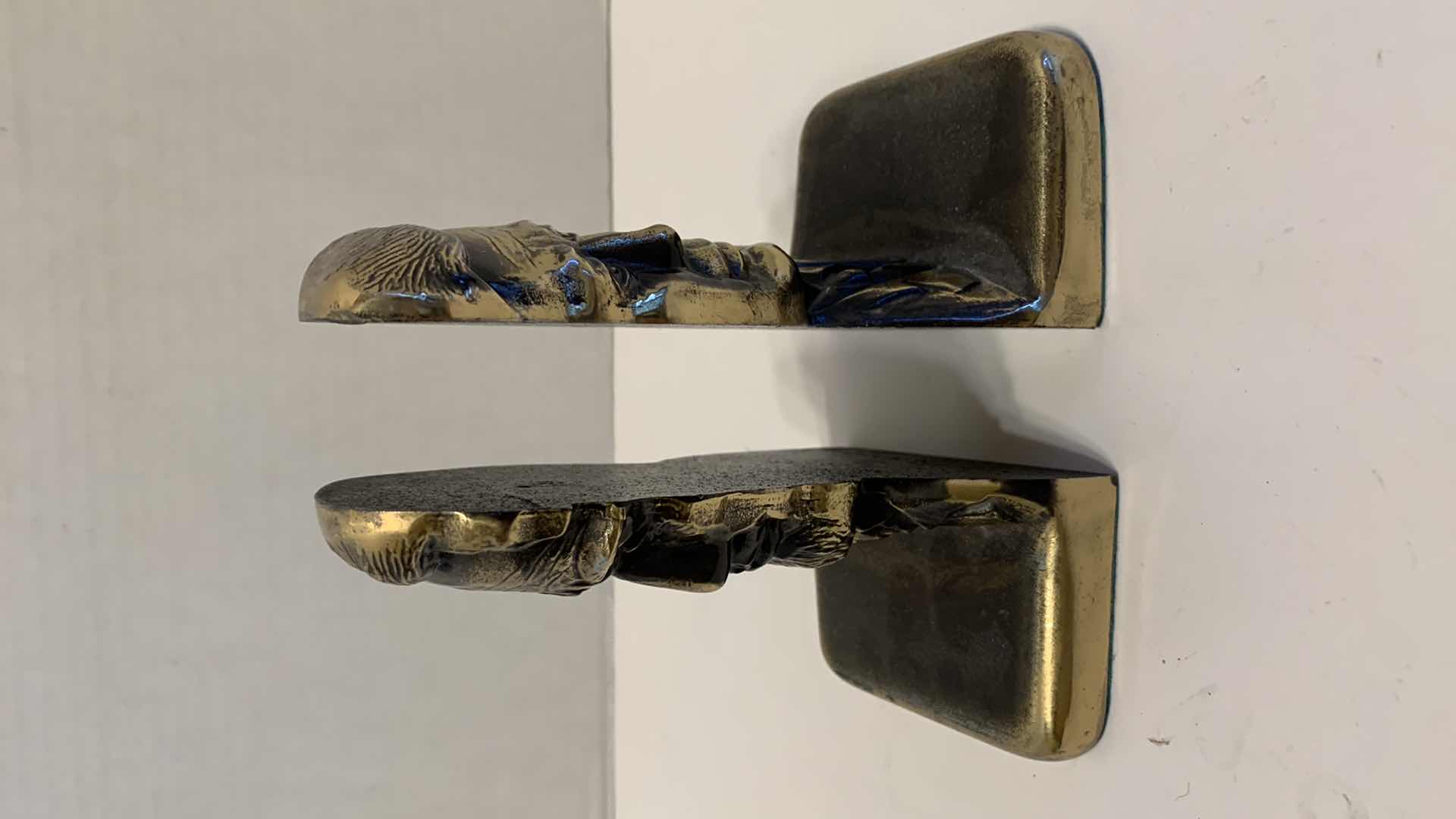 Photo 1 of BRASS PRESIDENT BOOK ENDS 6” TALL