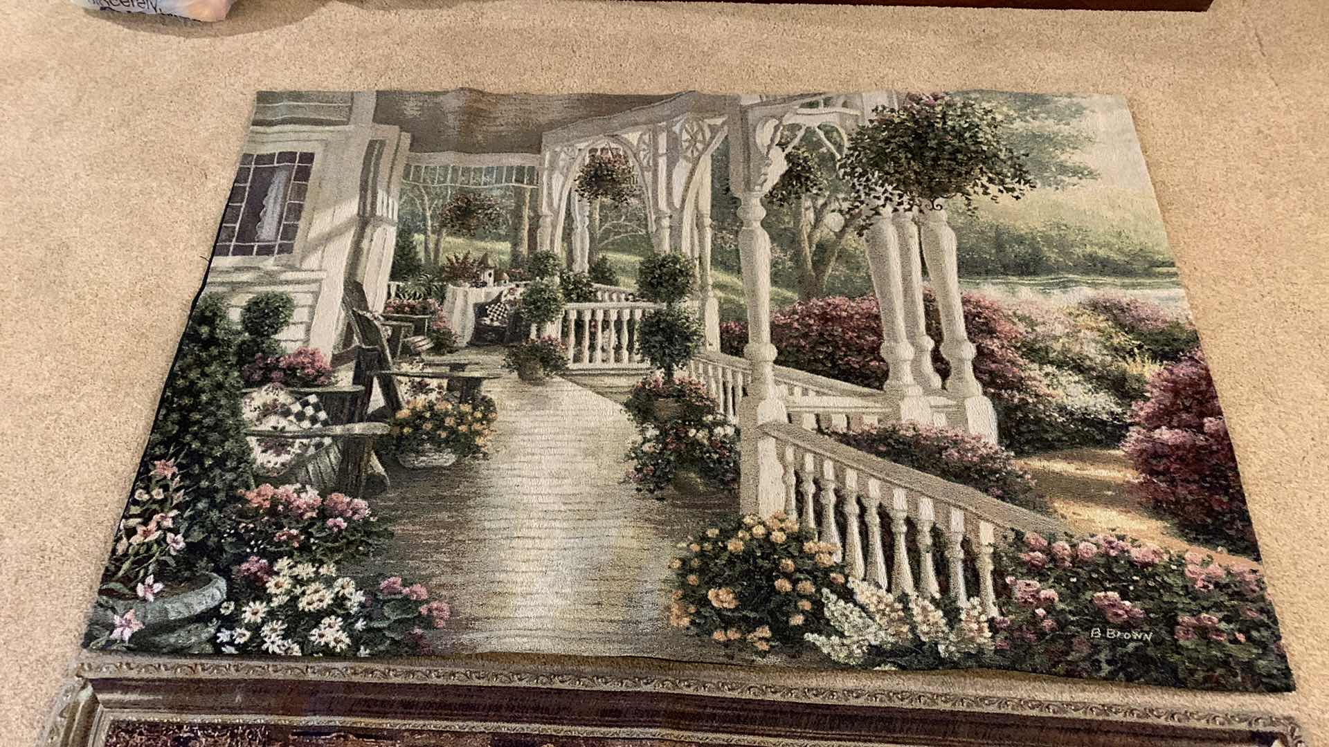 Photo 1 of 2-WOVEN TAPESTRIES 54” X 34”