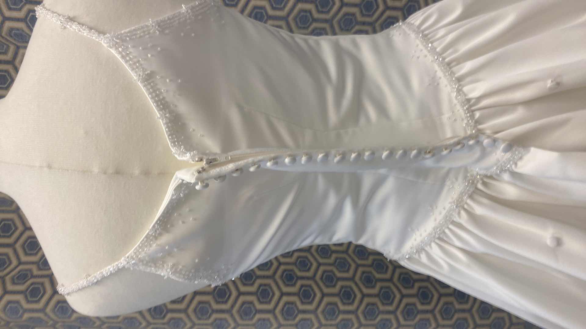 Photo 1 of BRIDAL GOWN “KATHRYN LACROIX” BRIDAL ELEGANCE IVORY SATIN WITH BEADS & PEARLS SIZE 10