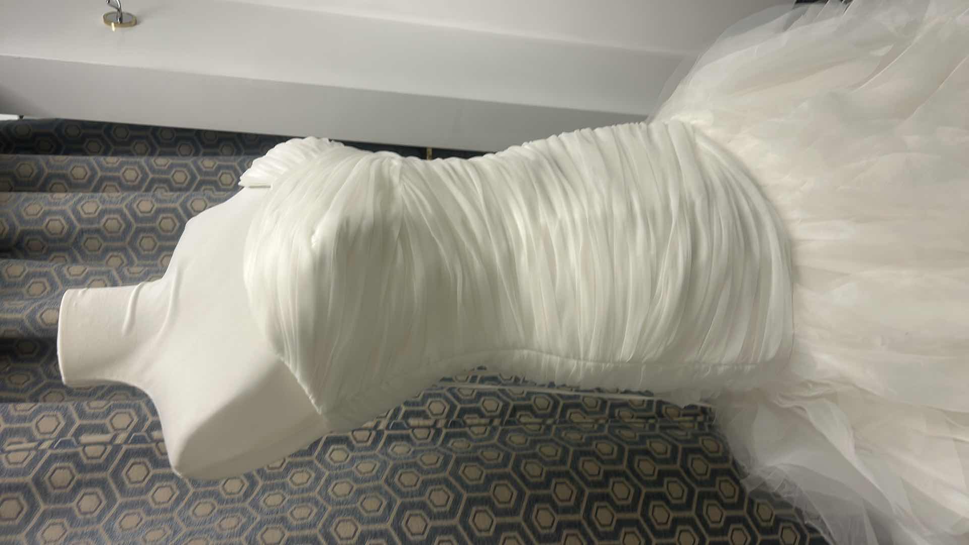 Photo 1 of BRIDAL GOWN “CASA BLANCA” MERMAID-STYLE WITH FITTED BODICE, IVORY TULLE SKIRT, SIZE 12 