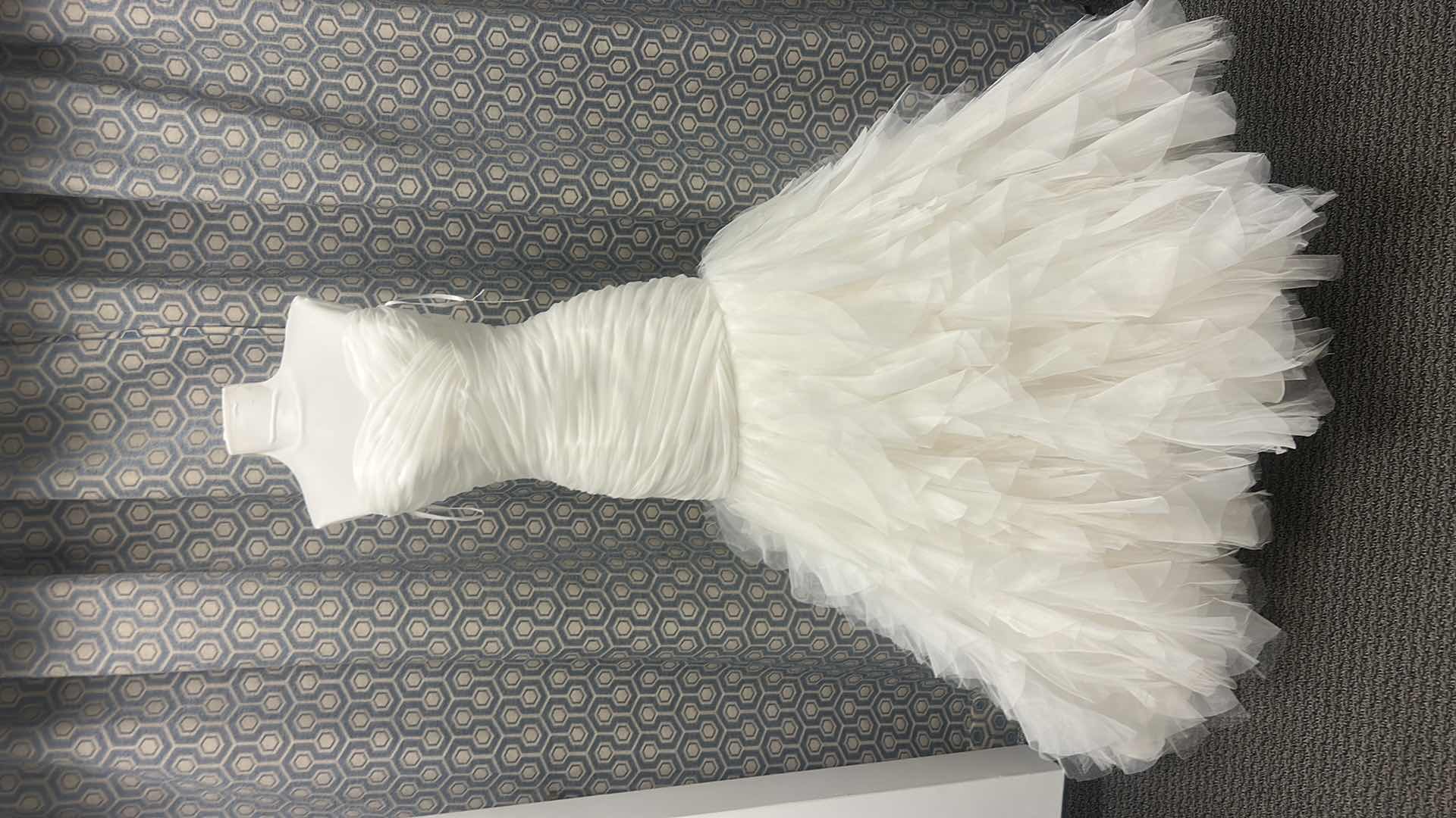 Photo 1 of BRIDAL GOWN “CASA BLANCA” MERMAID-STYLE WITH FITTED BODICE, IVORY TULLE SKIRT, SIZE 12 