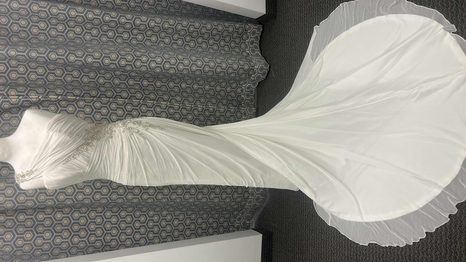 Photo 1 of NEW BRIDAL GOWN “SOTTERO AND MIDGLEY COUTURE”  WHITE ONE SHOULDER WEDDING DRESS WITH DIAGONAL RUCHING ACROSS THE BODICE, SUBTLE SIDE EMBELLISHMENT SIZE 12 