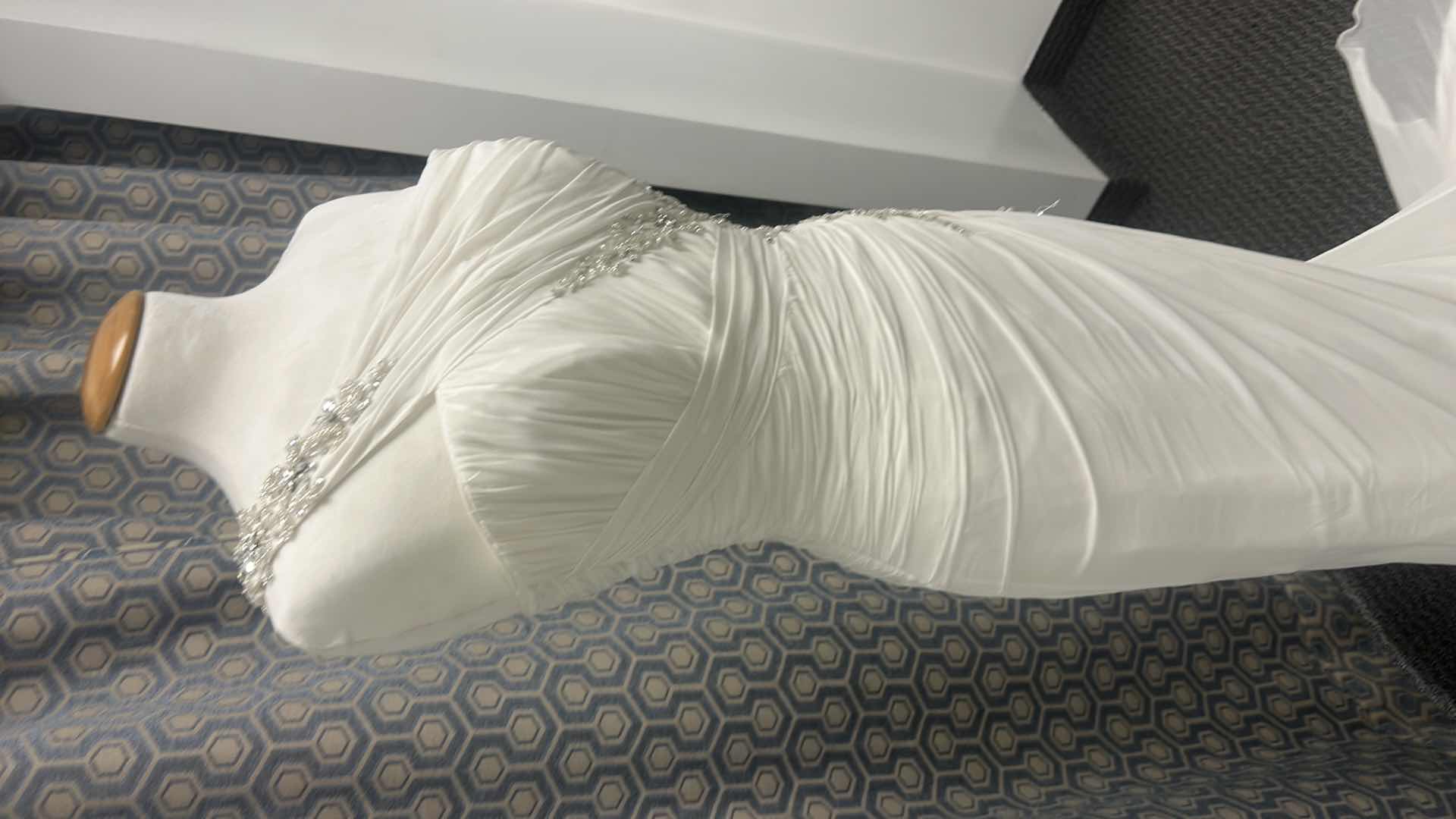 Photo 1 of NEW BRIDAL GOWN “SOTTERO AND MIDGLEY COUTURE”  WHITE ONE SHOULDER WEDDING DRESS WITH DIAGONAL RUCHING ACROSS THE BODICE, SUBTLE SIDE EMBELLISHMENT SIZE 12 