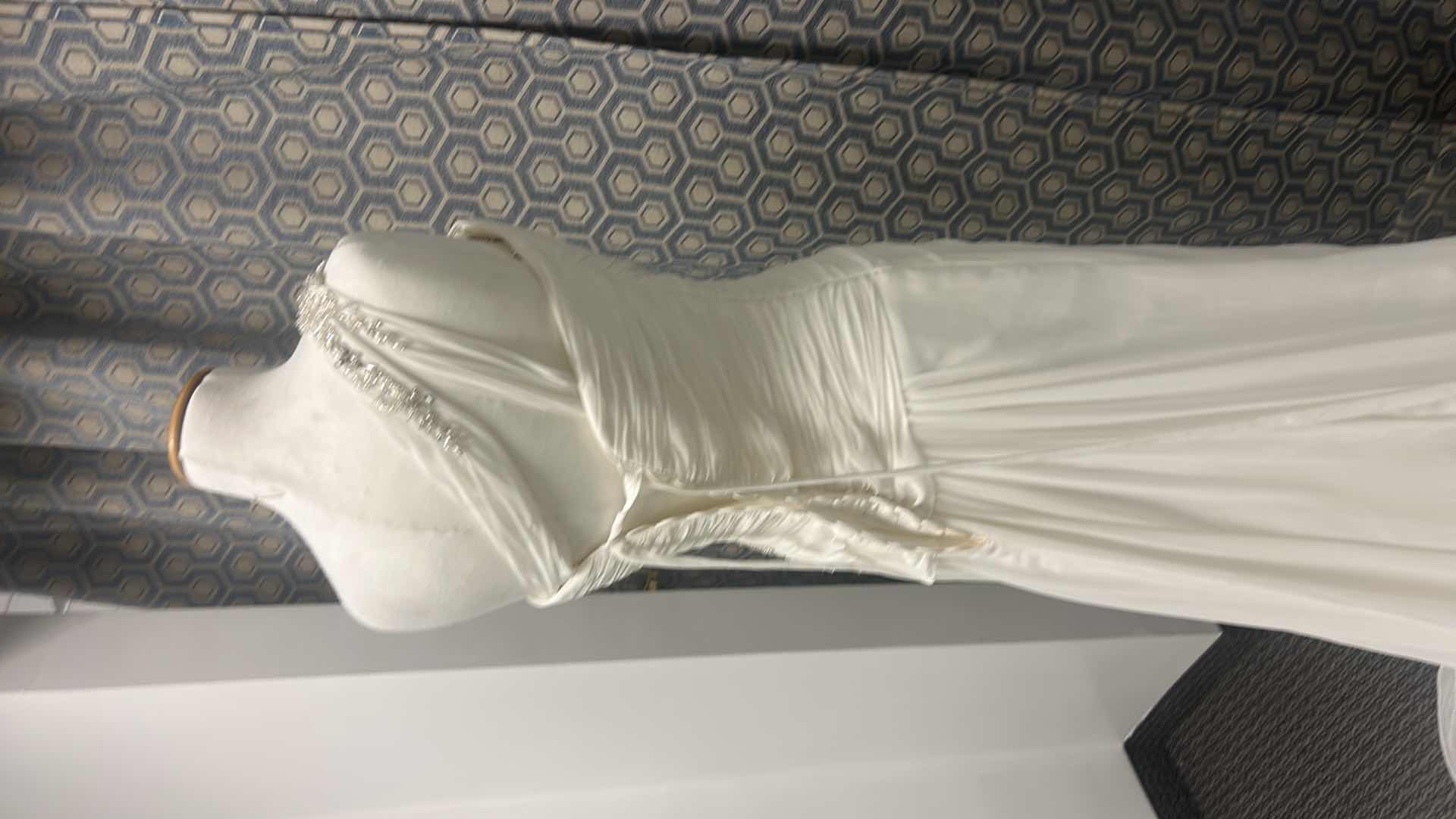 Photo 1 of NEW BRIDAL GOWN “SOTTERO AND MIDGLEY COUTURE”  WHITE ONE SHOULDER WEDDING DRESS WITH DIAGONAL RUCHING ACROSS THE BODICE, SUBTLE SIDE EMBELLISHMENT SIZE 12 