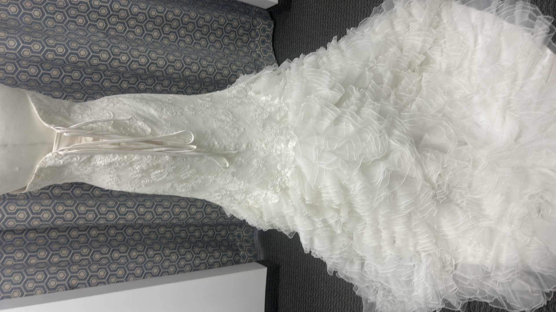 Photo 4 of BRIDAL GOWN “SOPHIA TOLLI, STRAPLESS LACE MERMAID WEDDING DRESS, SWEETHEART NECKLINE, FITTED BODICE, TIERED RUFFLED TULLE SKIRT IVORY SIZE 12 