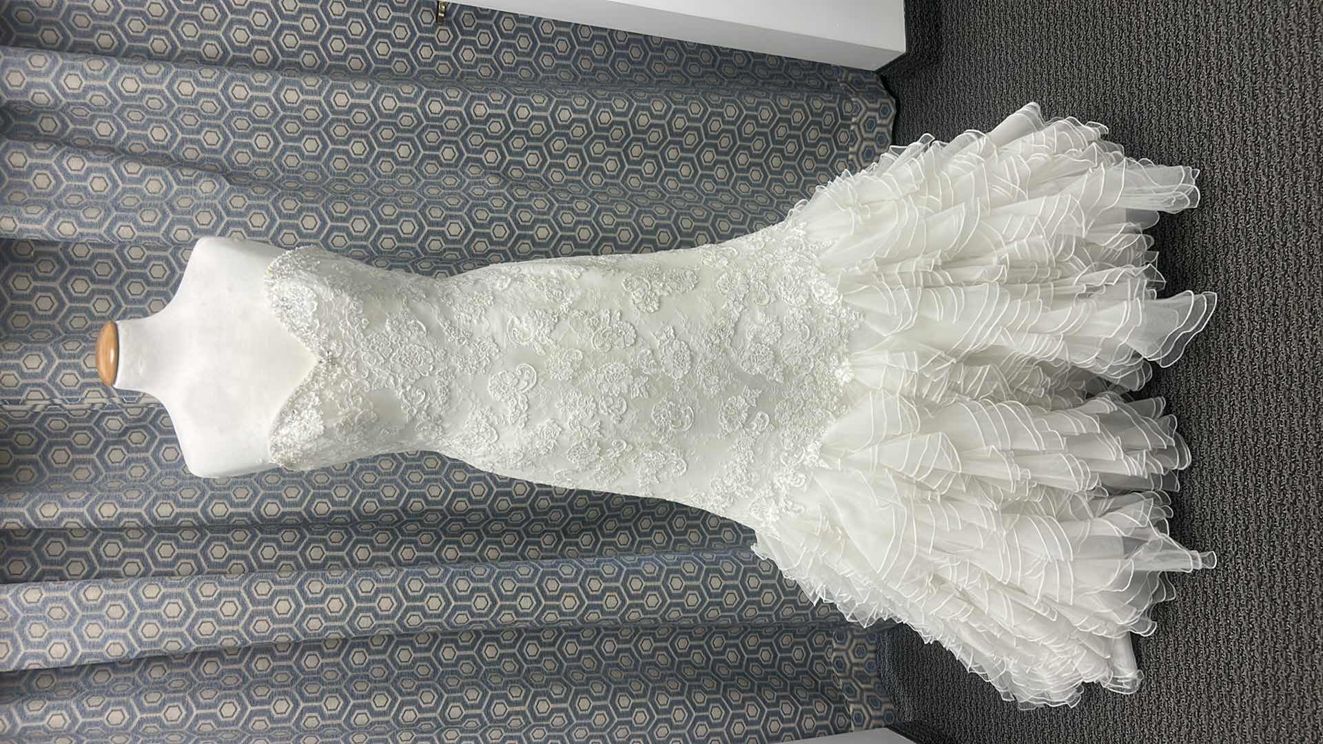 Photo 5 of BRIDAL GOWN “SOPHIA TOLLI, STRAPLESS LACE MERMAID WEDDING DRESS, SWEETHEART NECKLINE, FITTED BODICE, TIERED RUFFLED TULLE SKIRT IVORY SIZE 12 