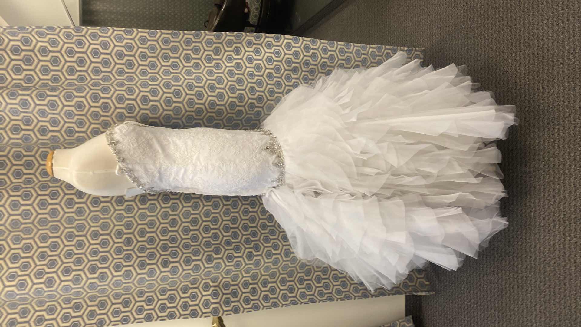 Photo 2 of BRIDAL GOWN “MORI LEE BY MADELINE GARDNER” WHITE LACE w FLORAL BEADS & PEARLS w CORSET SIZE 10