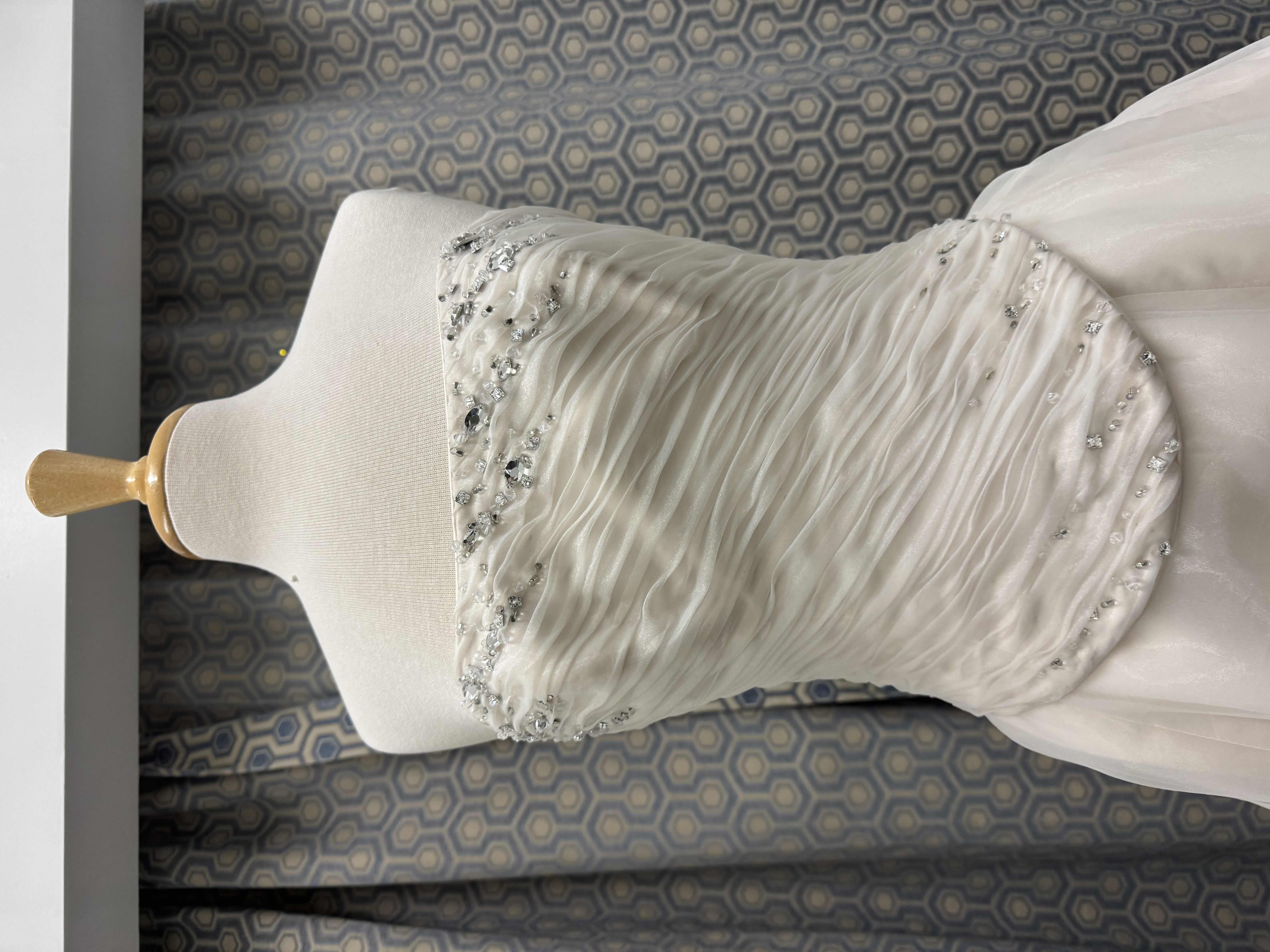 Photo 1 of BRIDAL GOWN MAGGIE SOTTERO TWO PIECE SATIN AND TULE BEADED CRYSTAL GOWN IVORY PEACH SIZE 12