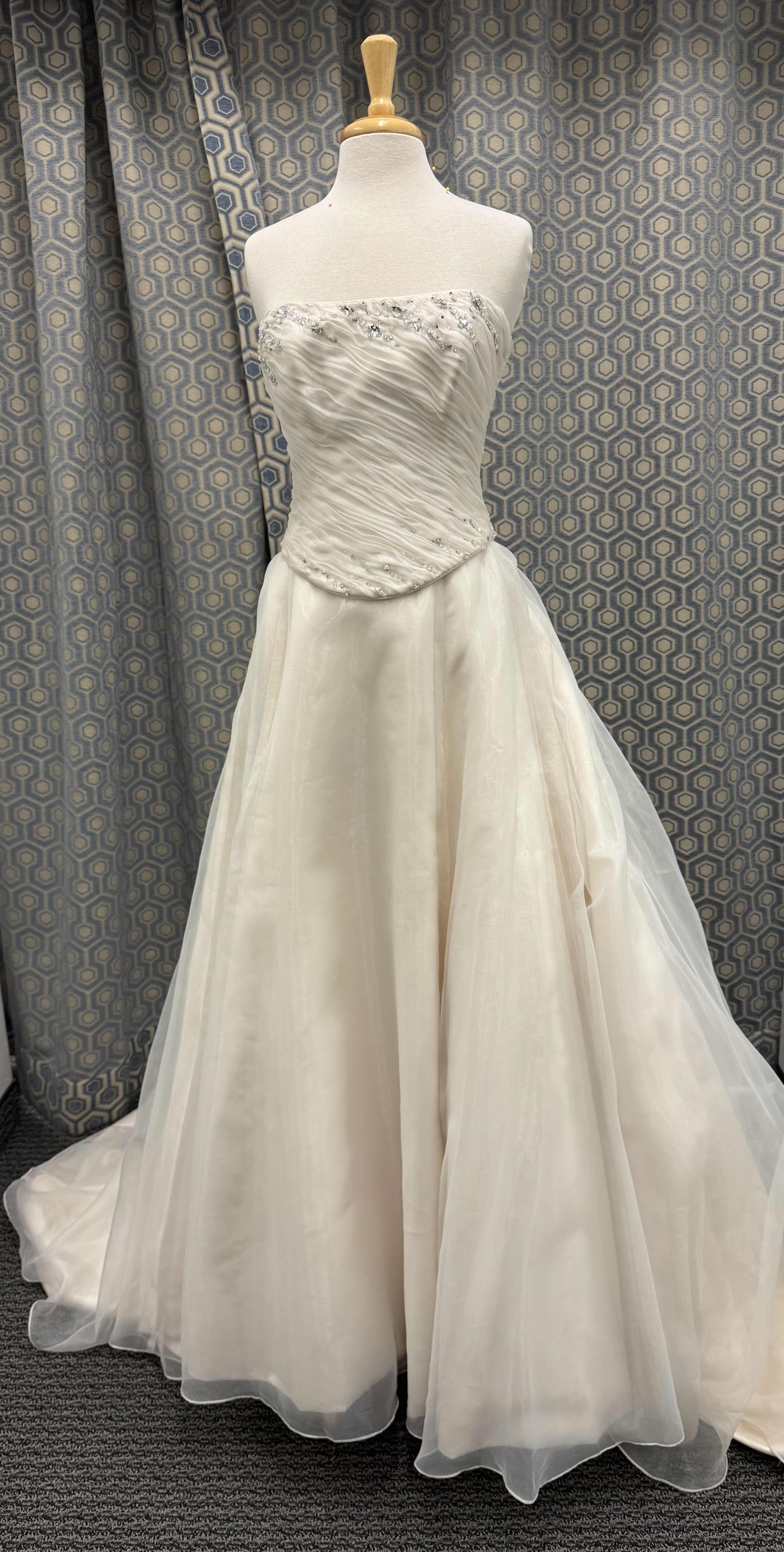 Photo 1 of BRIDAL GOWN MAGGIE SOTTERO TWO PIECE SATIN AND TULE BEADED CRYSTAL GOWN IVORY PEACH SIZE 12