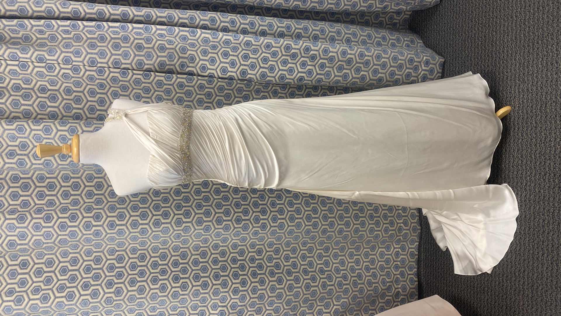 Photo 1 of BRIDAL GOWN “MARTINA LIANA” SILK CHAMPAGNE STRAPLESS w RHINESTONE SIZE 10