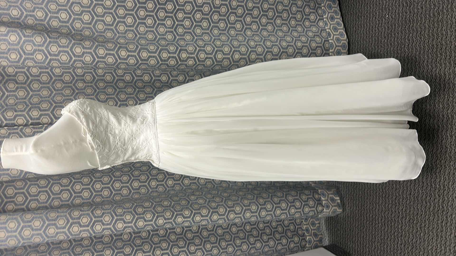 Photo 1 of BRIDAL GOWN “MOONLIGHT BY BRIDAL ELEGANCE” STRAPLESS WHITE WEDDING DRESS, FITTED BODICE, A-LINE SKIRT SIZE 5/6