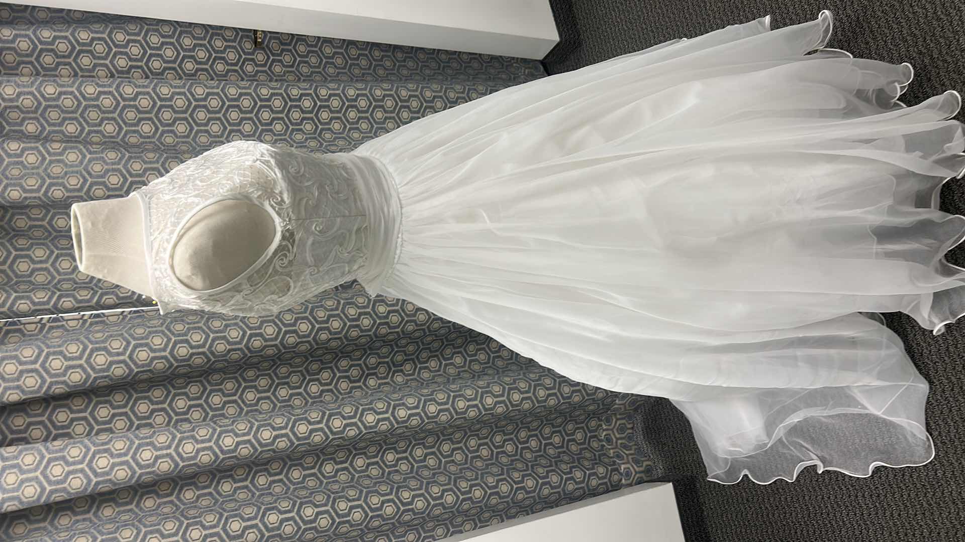 Photo 1 of BRIDAL GOWN “BRIDAL ELEGANCE”  SLEEVELESS, EMBROIDERED, BODICE, FULL, TULLE, SKIRT, MEDIUM, TRAIN, WHITE. SIZE 10