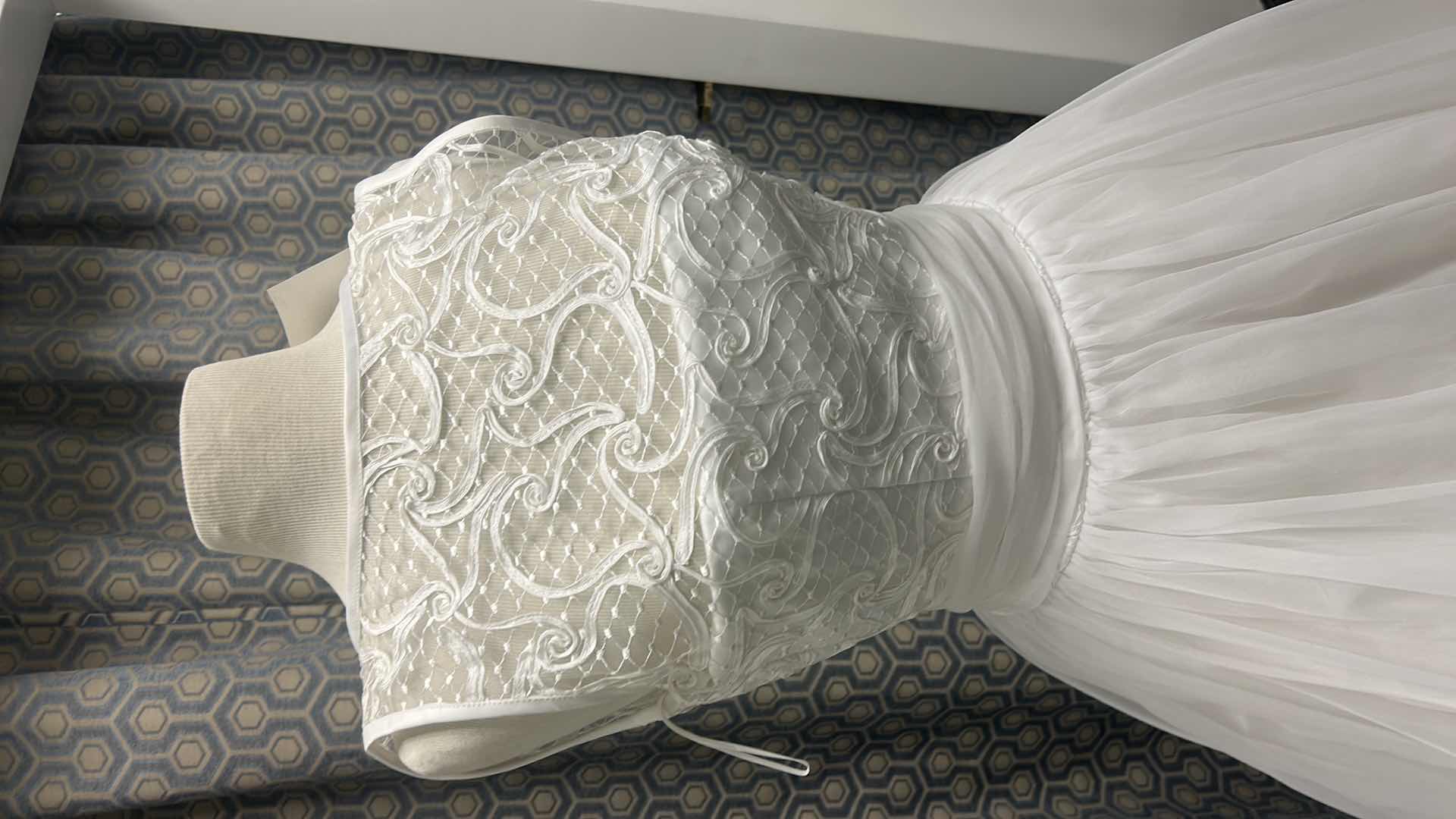 Photo 1 of BRIDAL GOWN “BRIDAL ELEGANCE”  SLEEVELESS, EMBROIDERED, BODICE, FULL, TULLE, SKIRT, MEDIUM, TRAIN, WHITE. SIZE 10