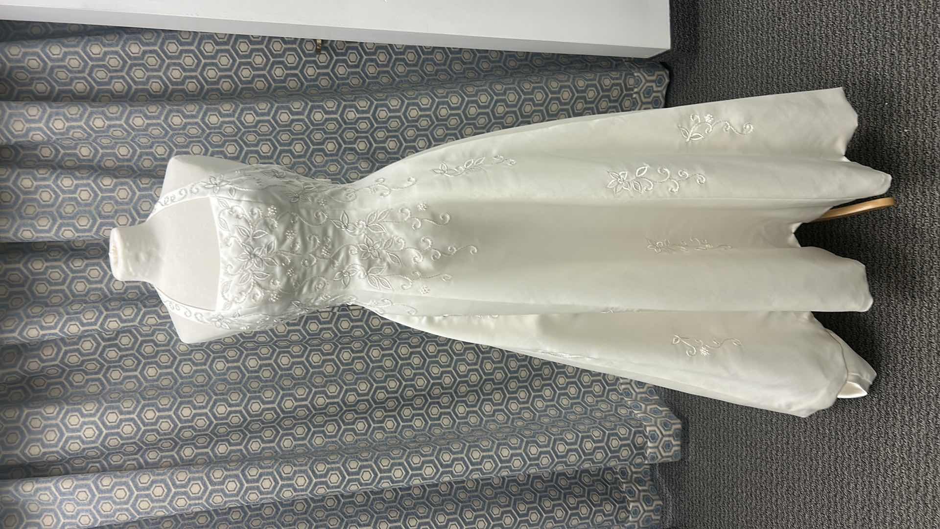 Photo 1 of BRIDAL GOWN, “BRIDAL ORIGINALS”, IVORY, A-LINE, NECKLINE PEARL, BUTTON ACCENT, SIZE 6. 