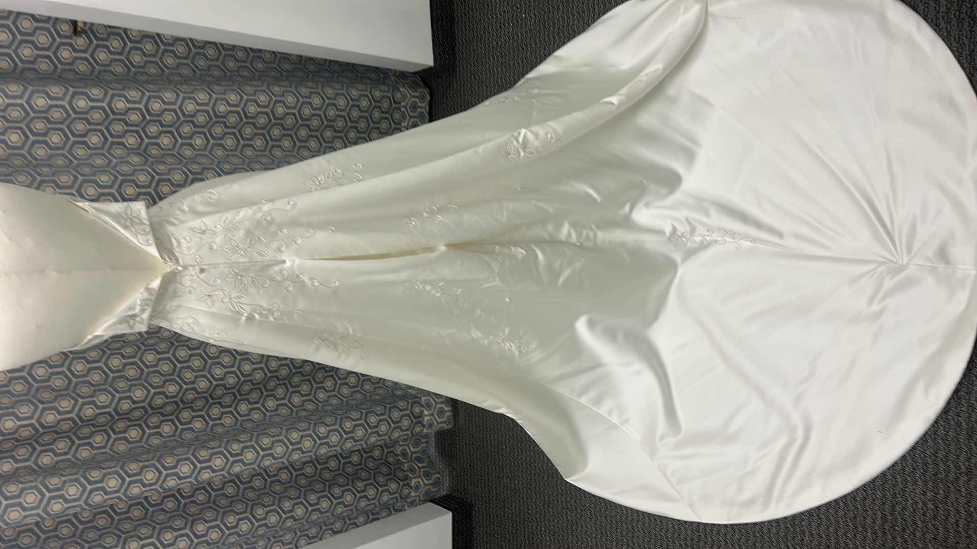 Photo 1 of BRIDAL GOWN, “BRIDAL ORIGINALS”, IVORY, A-LINE, NECKLINE PEARL, BUTTON ACCENT, SIZE 6. 