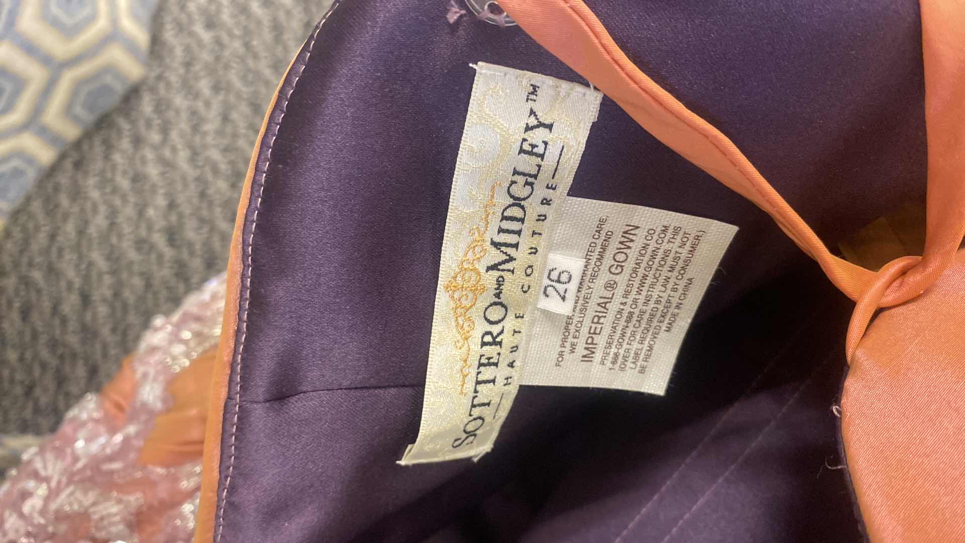 Photo 1 of  BRIDAL GOWN  “MAGGIE SOTTERO COUTURE” DUSTY ROSE  SATIN STRAPLESS CORSET BACK w FLORAL BEADWORK SIZE 26