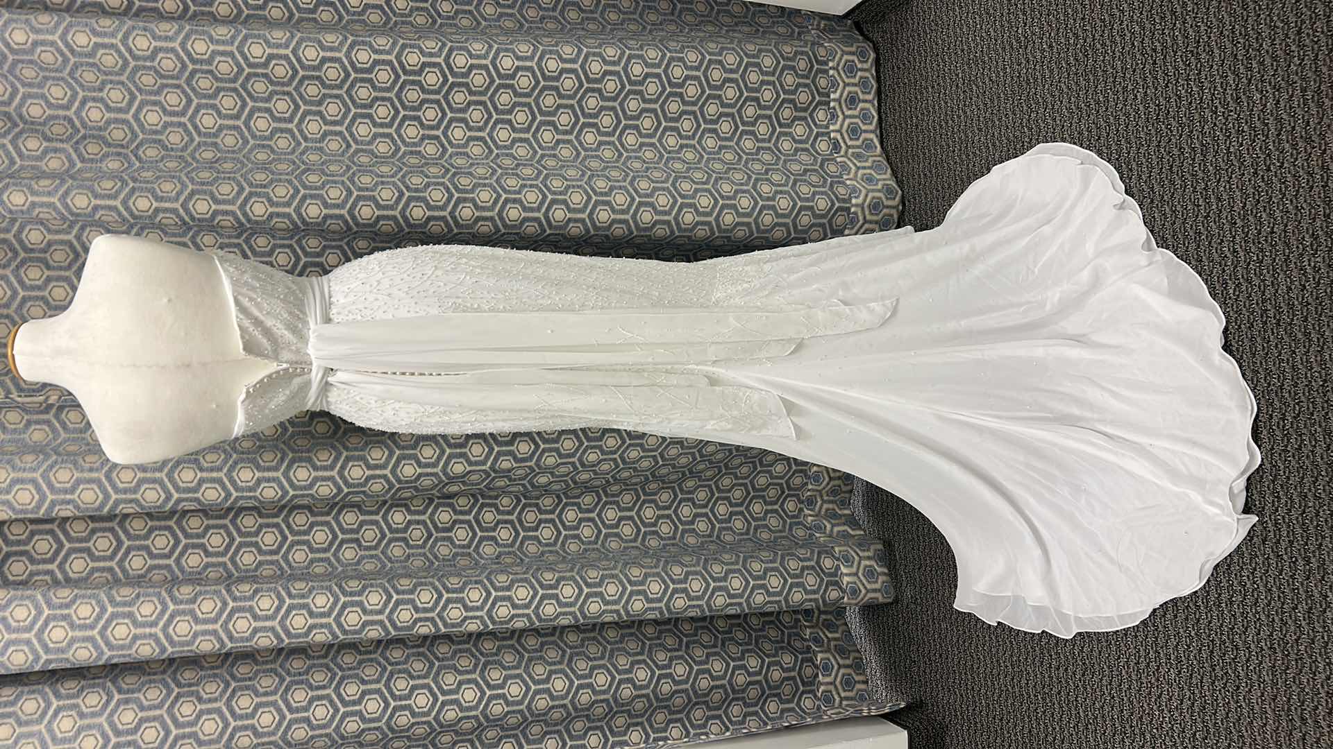 Photo 1 of BRIDAL GOWN STRAPLESS WHITE WEDDING DRESS WITH FITTED BODICE, WRAP AROUND SASH, SIZE 2 