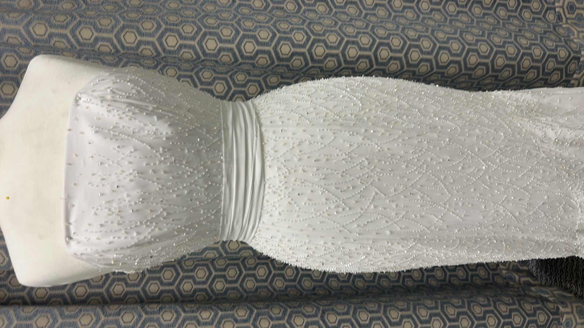 Photo 1 of BRIDAL GOWN STRAPLESS WHITE WEDDING DRESS WITH FITTED BODICE, WRAP AROUND SASH, SIZE 2 