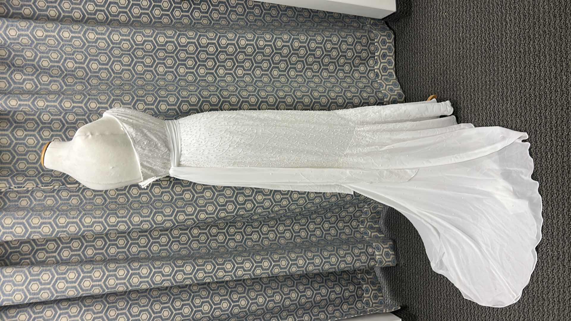 Photo 1 of BRIDAL GOWN STRAPLESS WHITE WEDDING DRESS WITH FITTED BODICE, WRAP AROUND SASH, SIZE 2 