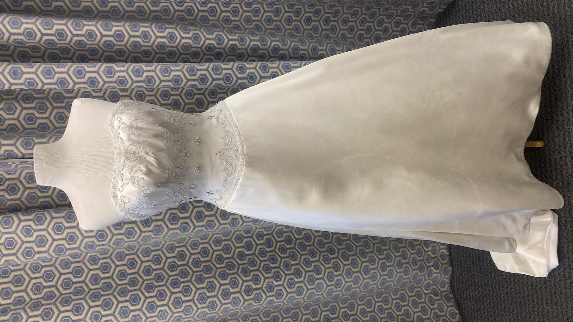 Photo 1 of BRIDAL GOWN “MOONLIGHT” IVORY BRUSHED SATIN STRAPLESS WITH RHINESTONES & BEADS SIZE 8