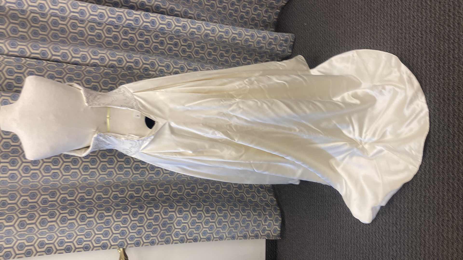 Photo 1 of BRIDAL GOWN “MOONLIGHT” IVORY BRUSHED SATIN STRAPLESS WITH RHINESTONES & BEADS SIZE 8